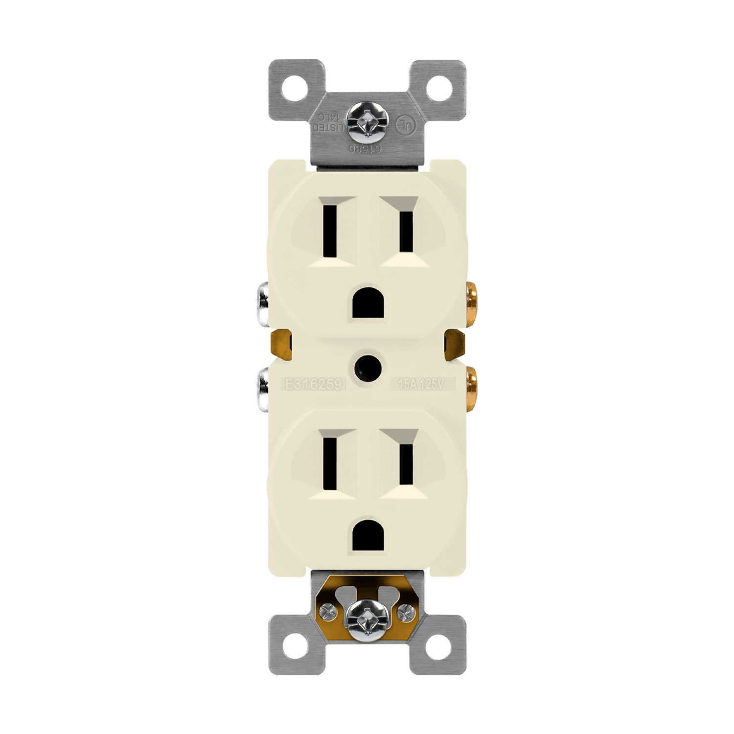 Enerlites 61580 residential 15A self-grounding duplex receptacle