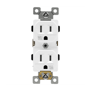 Residential Grade 15A Tamper and Weather Resistant Duplex Receptacle 5-15R | Self-Grounding Outdoor Outlet - Available at Electrical Marketplace
