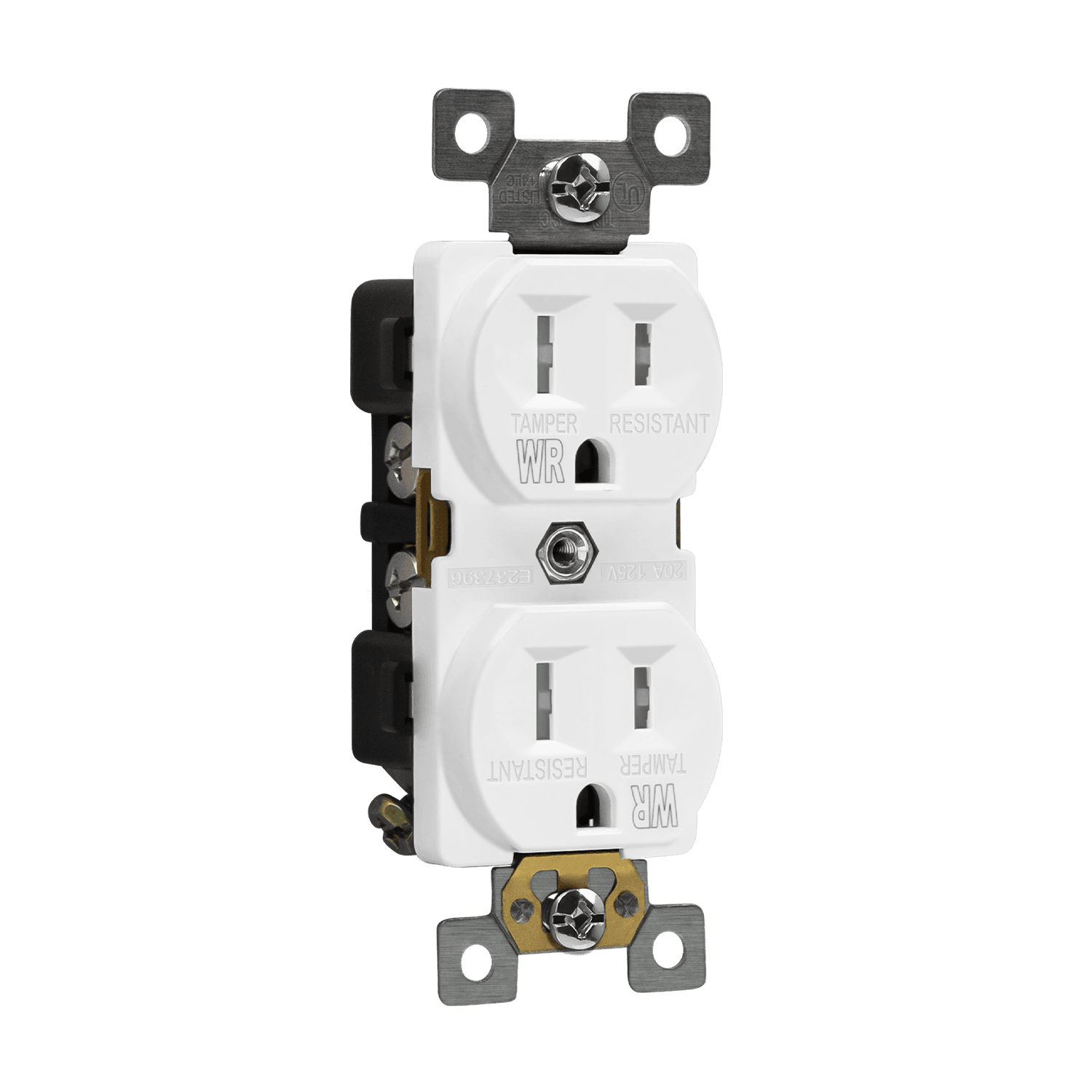 Residential Grade 15A Tamper and Weather Resistant Duplex Receptacle 5-15R | Self-Grounding Outdoor Outlet