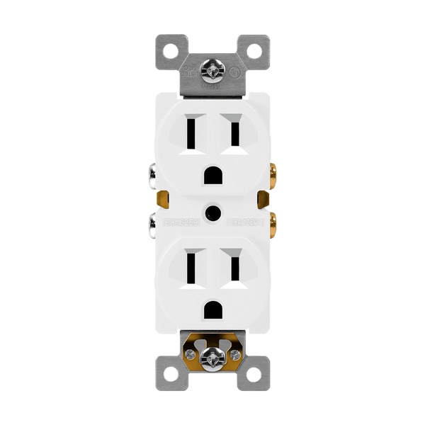 15 Amp Duplex Self-Grounding Receptacle | 125V | 5-15R | Residential Grade
