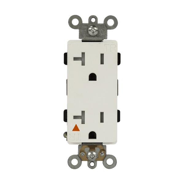 20 Amp Decorator Receptacle | Tamper Resistant | Isolated | 125V | Industrial Grade