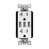 ENERLITES 62001-TR3USB-CC 20A tamper-resistant decorator receptacle with triple USB Type-A charger 5.8A UL & CUL listed