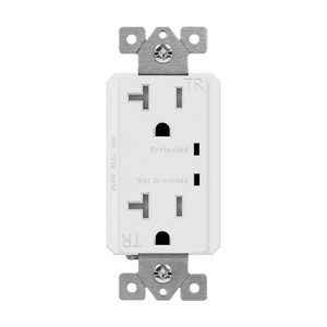 20Amp Duplex Receptacle | Tamper Resistant with Surge Suppressor | 125V | 5-20R | Residential Grade - Available at Electrical Marketplace
