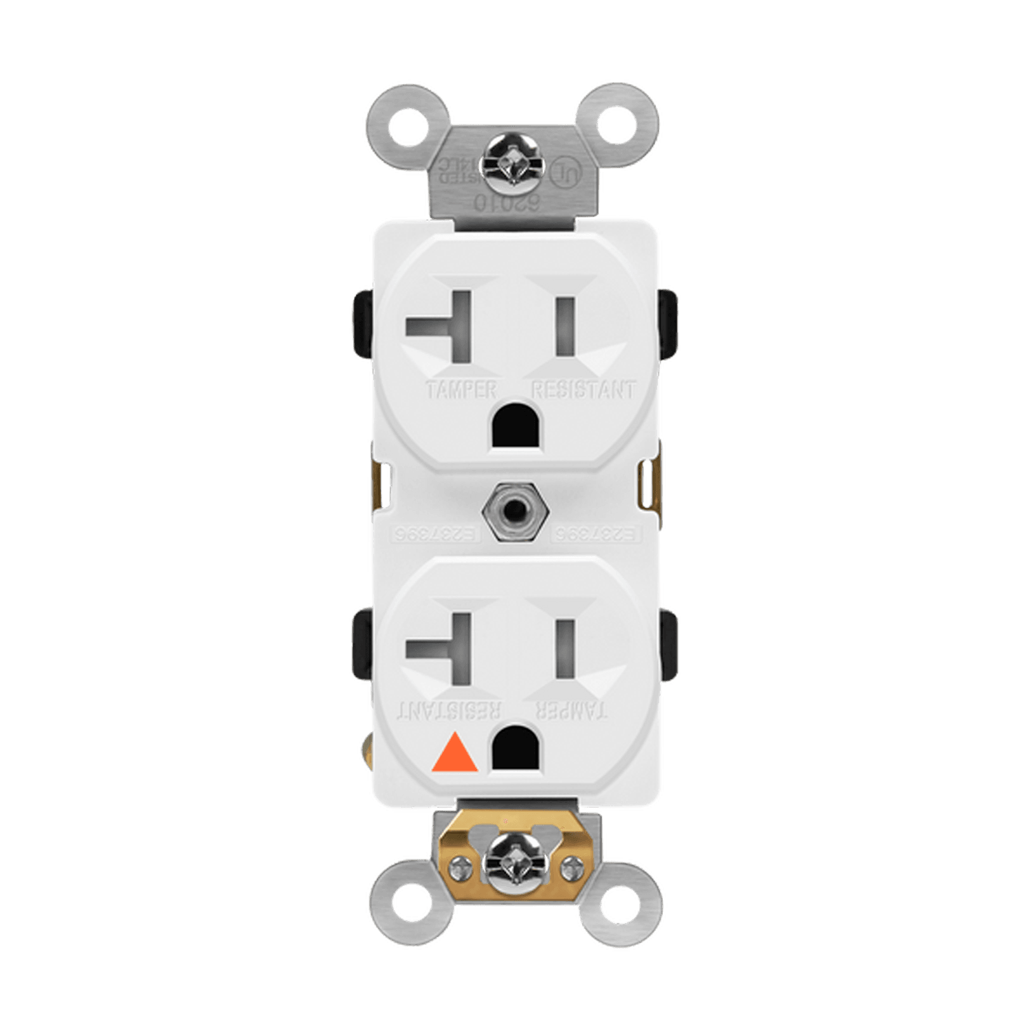 20 Amp Duplex Receptacle | Tamper Resistant | Isolated Ground | 125V | 5-20R | Industrial Grade | Enerlites 62010-TR