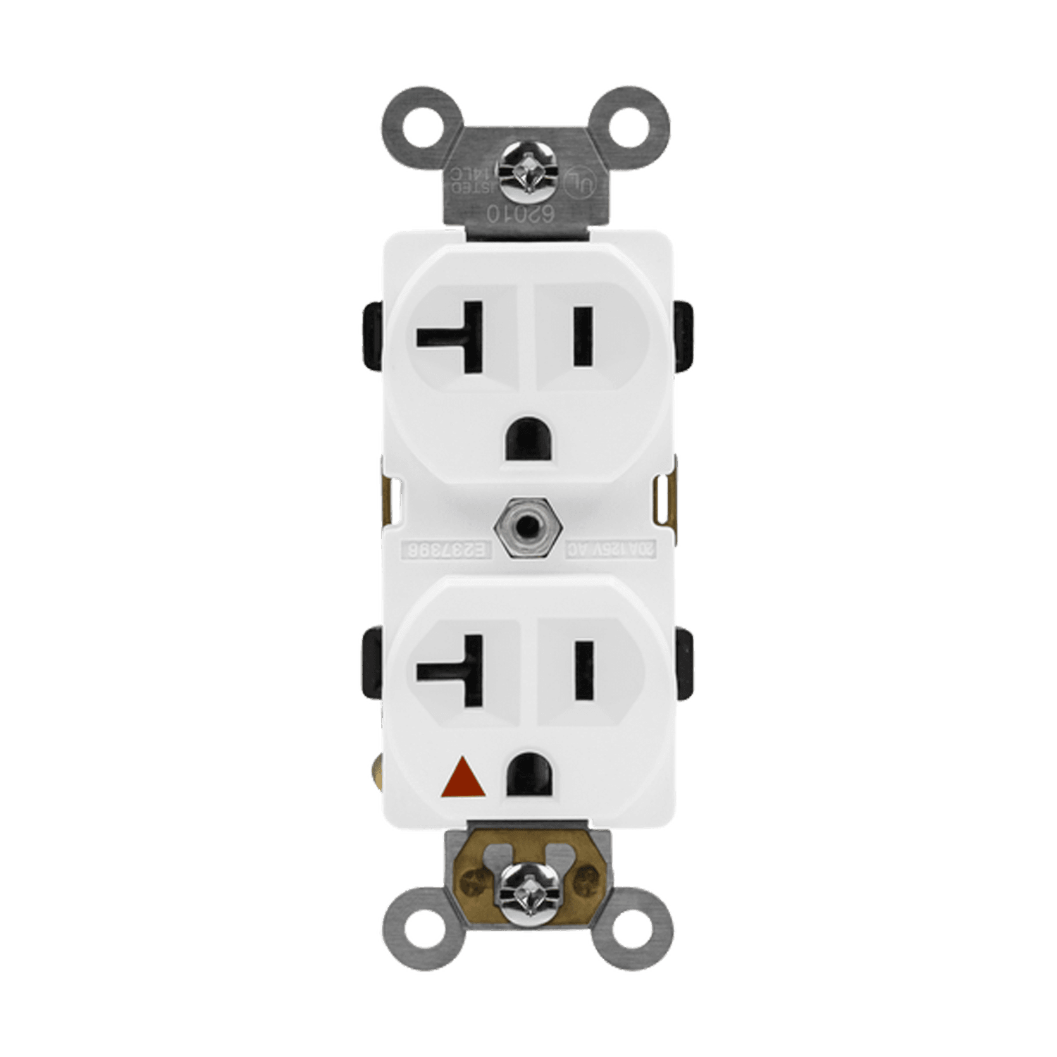 20 Amp Duplex Receptacle | Isolated Ground | 125V | 5-20R | Industrial Grade | Enerlites 62010