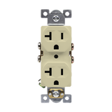 Tamper-resistant 20-amp outlet with back and side wiring