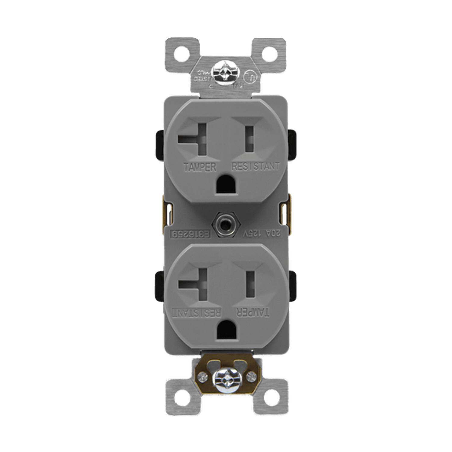 ENERLITES 62040-TWR 20A commercial grade tamper and weather resistant duplex receptacle 5-20R with thermoplastic construction, shallow design, and UL listing.