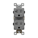 ENERLITES 62040-TWR 20A commercial grade tamper and weather resistant duplex receptacle 5-20R with thermoplastic construction, shallow design, and UL listing.