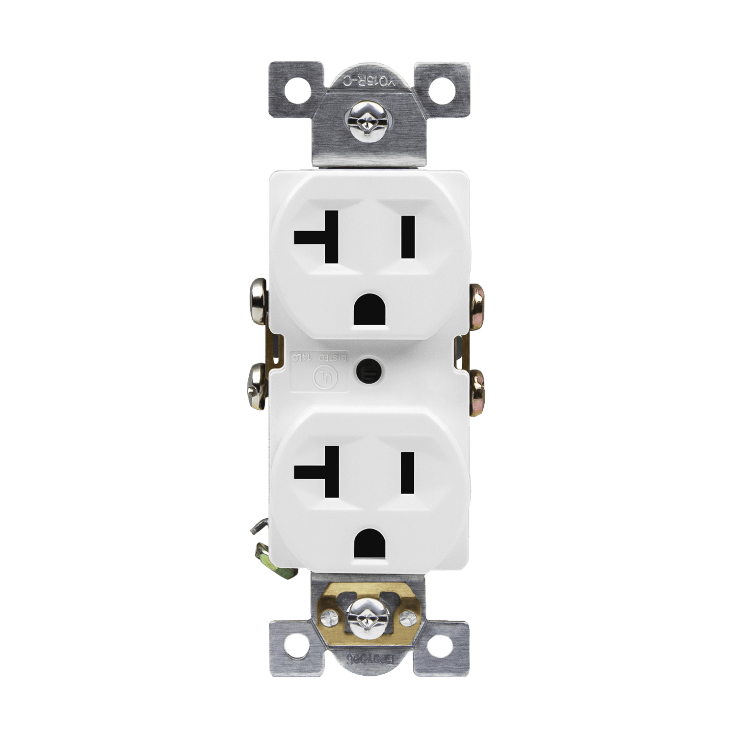 20 Amp Duplex Self-Grounding Receptacle | 125V | 5-20R | Commercial Grade | Enerlites 62040