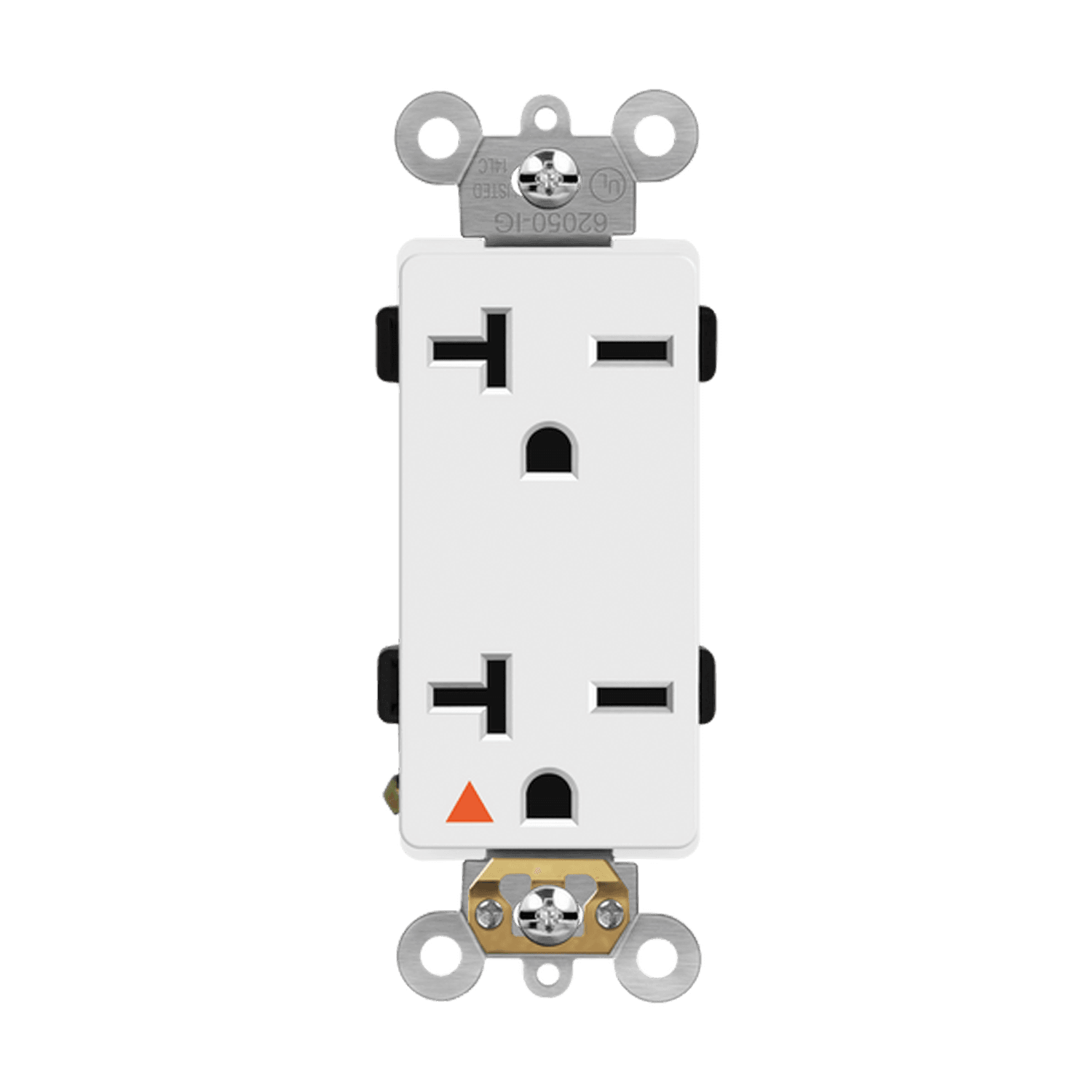 20 Amp Duplex Decorator Receptacle | Isolated Ground | 250V | Industrial Grade | Enerlites 62050-IG