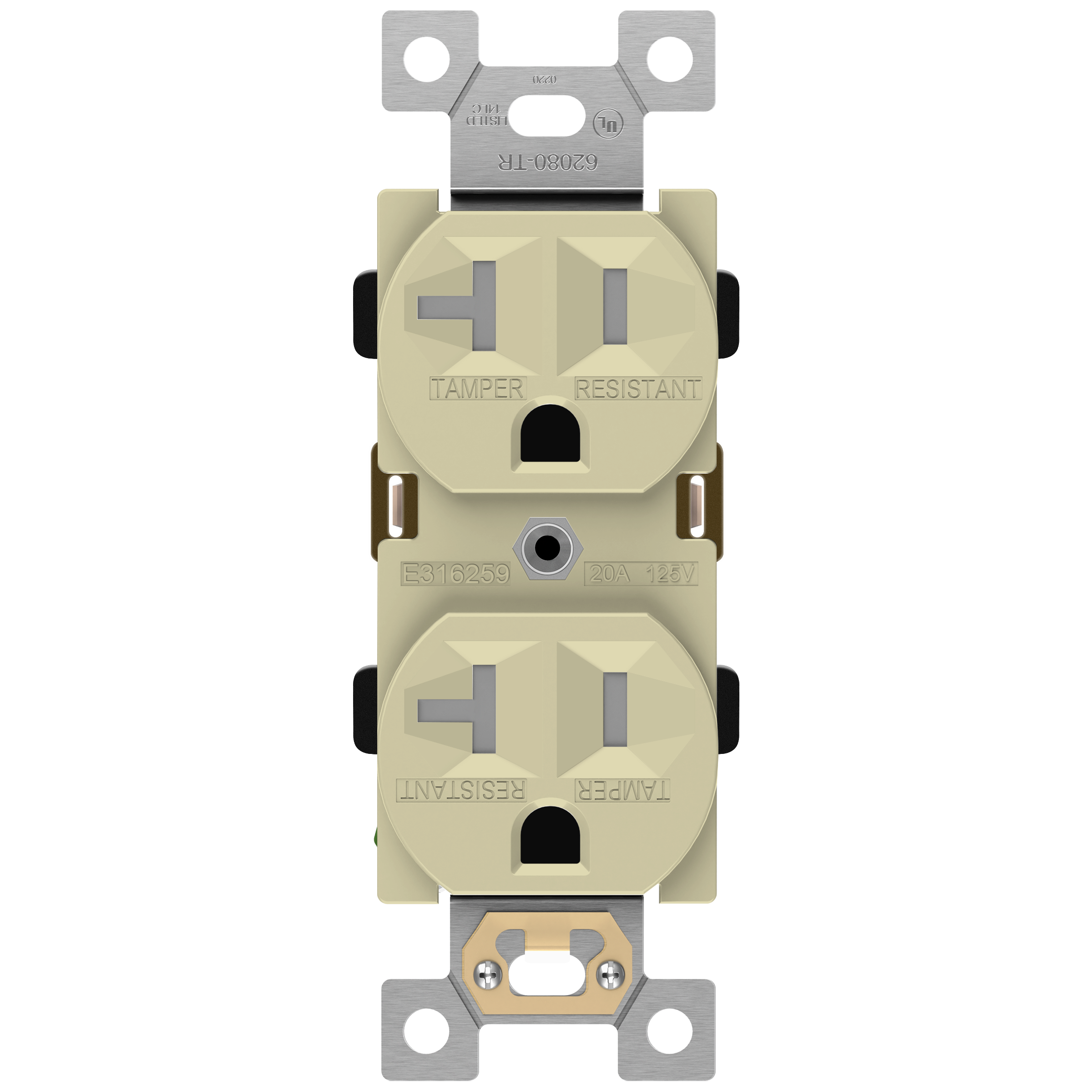 ENERLITES 62080-TR industrial grade 20 amp NEMA 5-20R tamper-resistant duplex receptacle