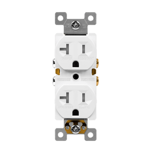 Residential Grade 20A Tamper-Resistant Duplex Receptacle | Self-Grounding Polycarbonate Outlet - Available at Electrical Marketplace