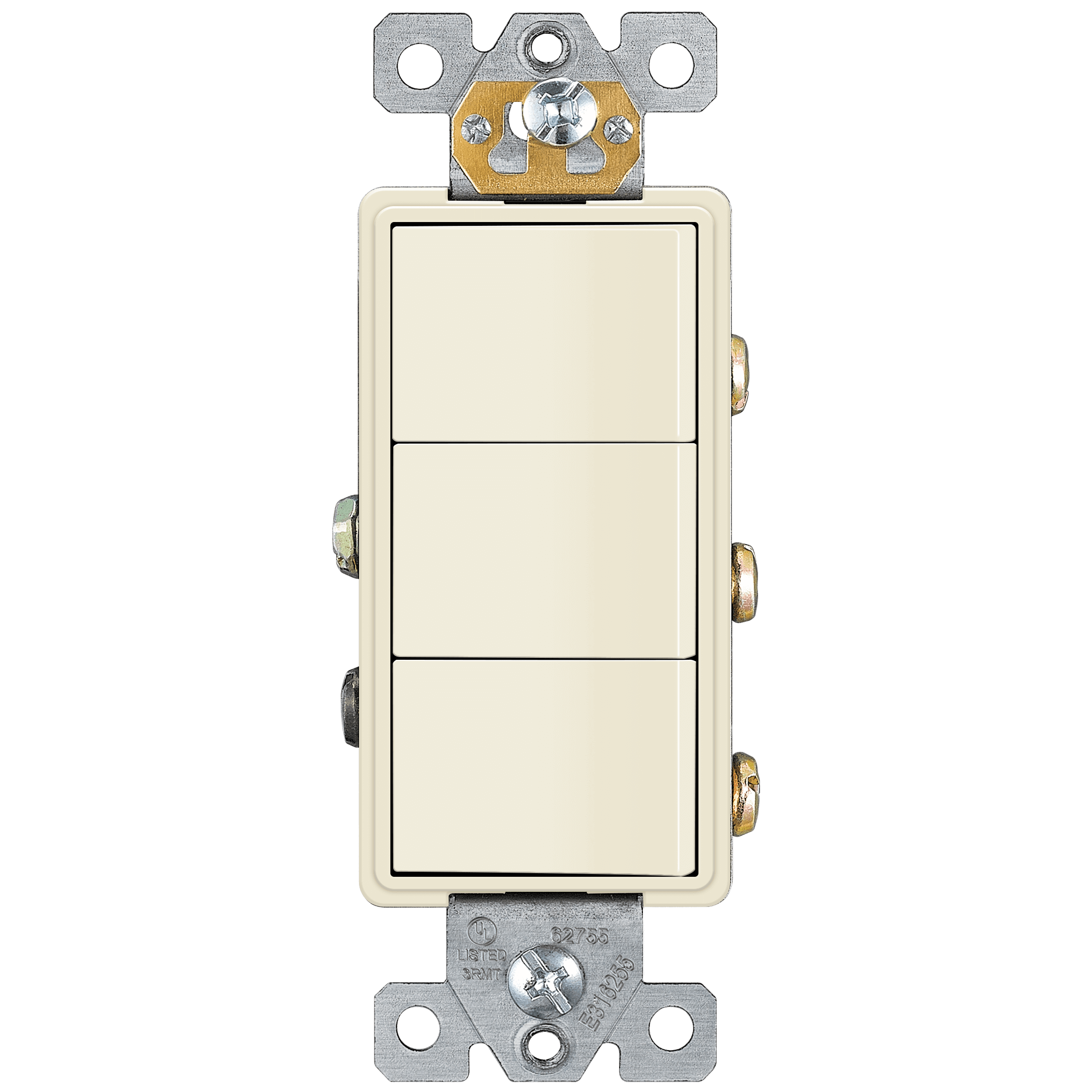 15 Amp 3-Gang Decorator Rocker Switch | 120V | Commercial Grade | Enerlites 62755