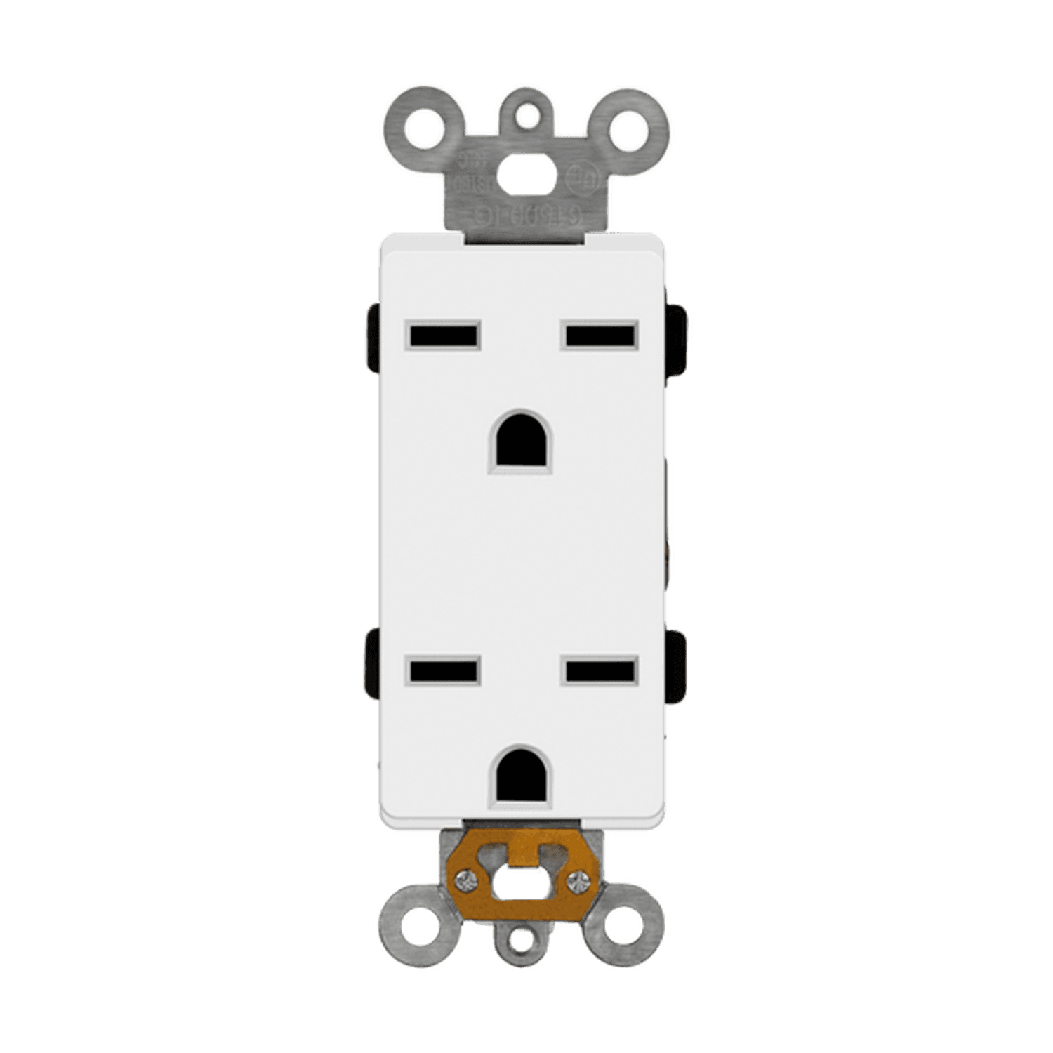 15 Amp Duplex Decorator Receptacle | Self-Grounding | 250V | 6-15R | Enerlites 63151