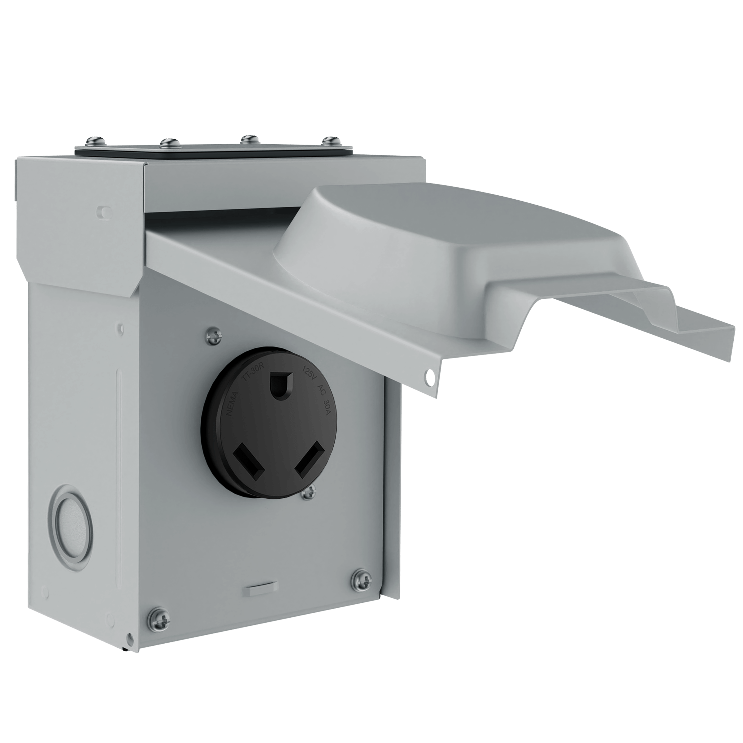 30 Amp Outdoor Receptacle Box with NEMA TT-30R | Weather Resistant