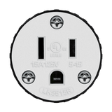 Enerlites 66201 15A straight blade cord connector, NEMA 5-15C, heavy-duty and UL listed
