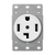 Industrial Grade, Flush Mount Receptacle, 30A, 125/250V 3-Pole, 4-Wire Grounding, NEMA 14-30R