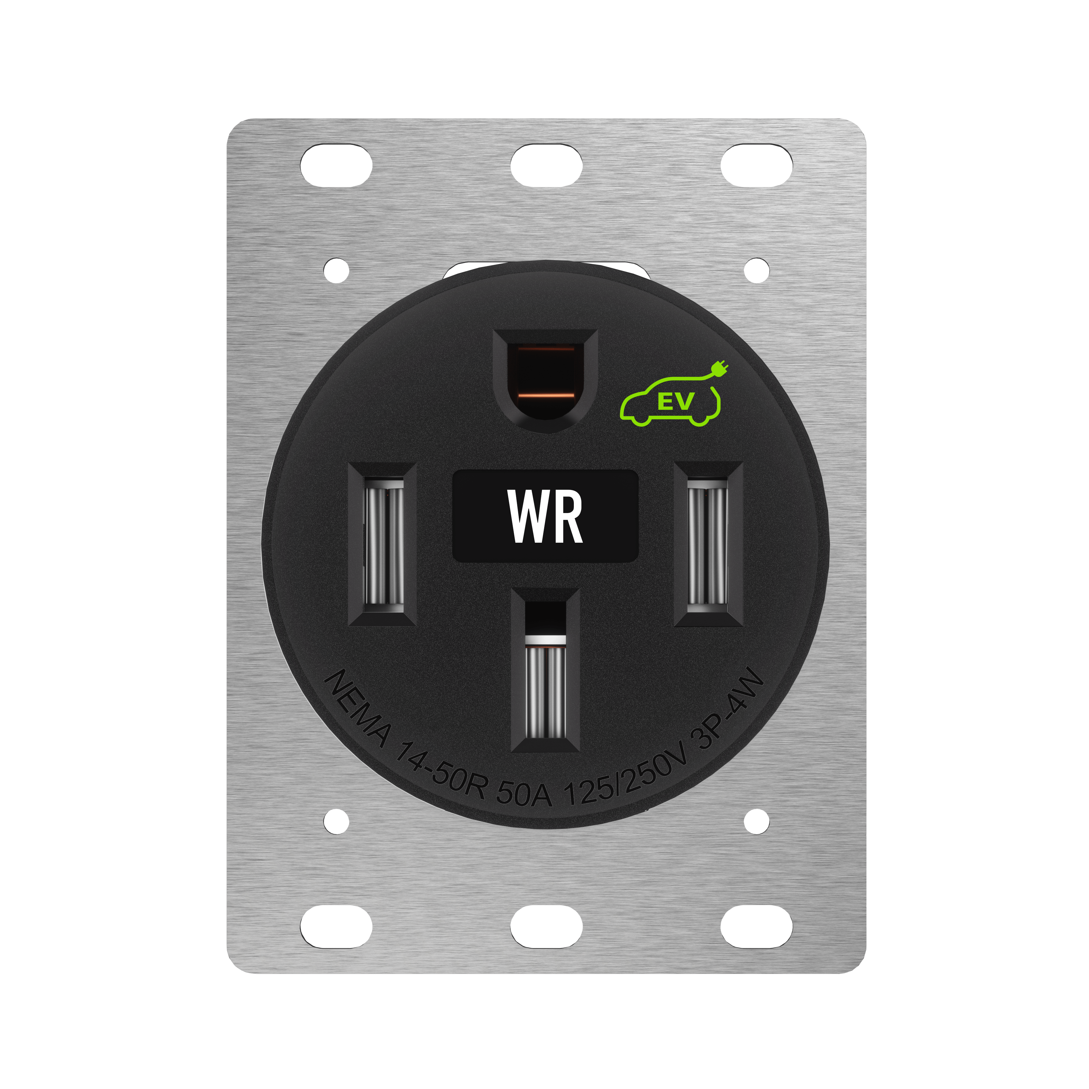 50 Amp Flush Mount Receptacle | 125/250VAC | NEMA 14-50R | EV Charger | Weather Resistant