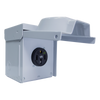 ENERLITES 66500MHW heavy-duty 50A outdoor receptacle box with galvanized steel construction, NEMA 3R weather-resistant enclosure, and silver-plated brass contacts for high-power devices.