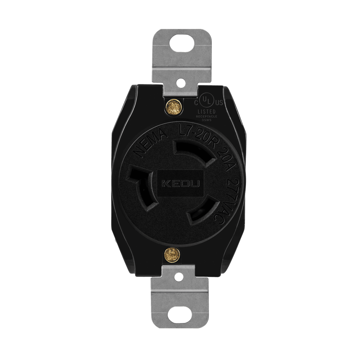 Industrial Straight Blade Locking Receptacle | 20 Amp, 277V | NEMA L7-20R