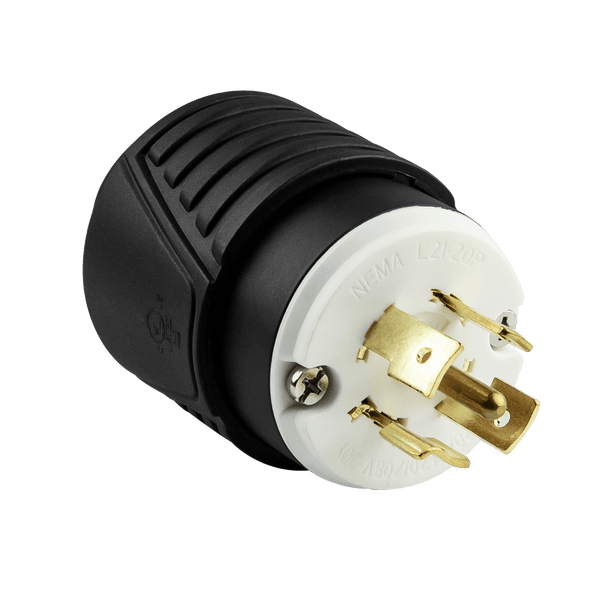 Industrial Straight Blade Locking Plug | 20 Amp, 120/208V | NEMA L21-20P
