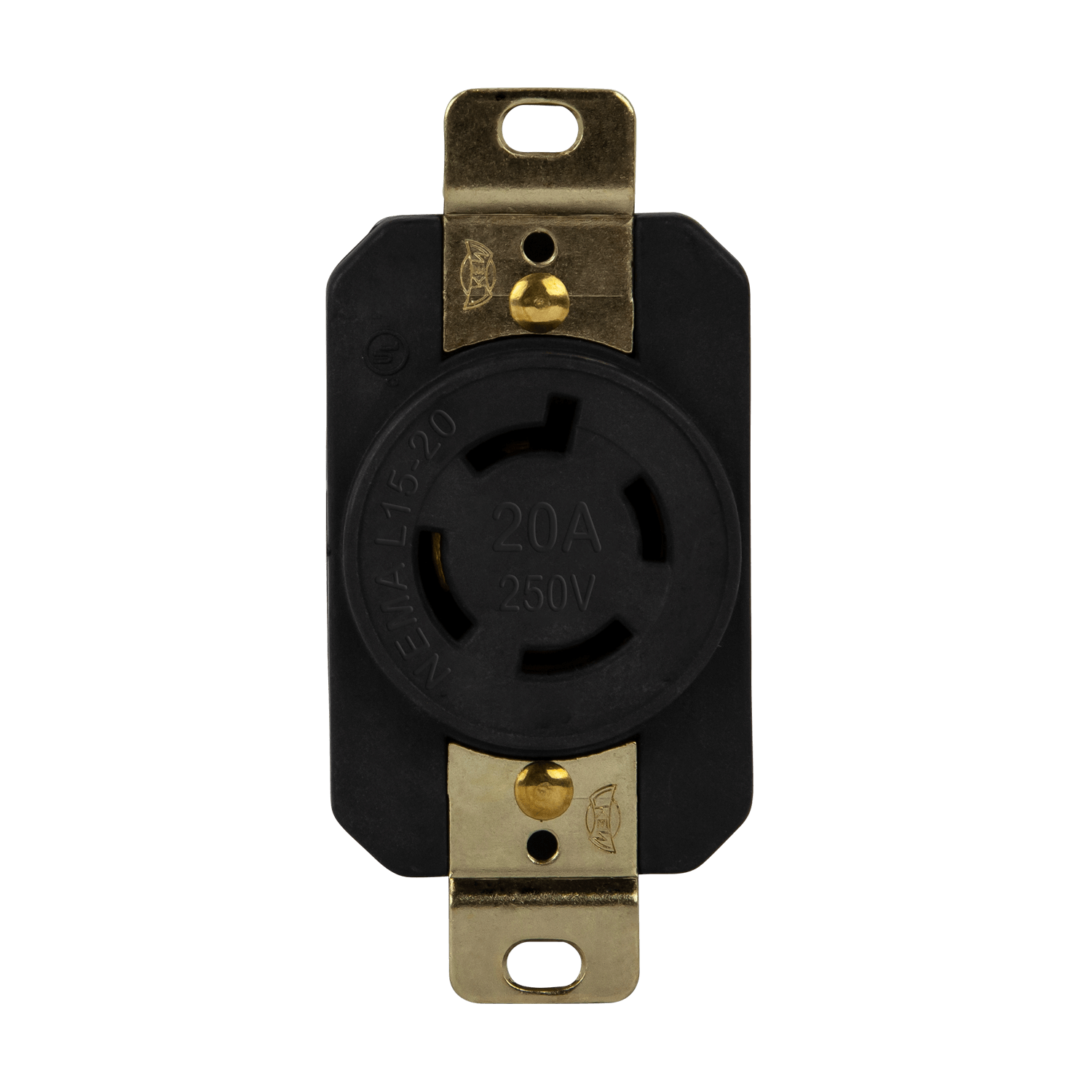 Industrial Straight Blade Locking Receptacle | 20 Amp, 125/250VAC | NEMA L15-20R