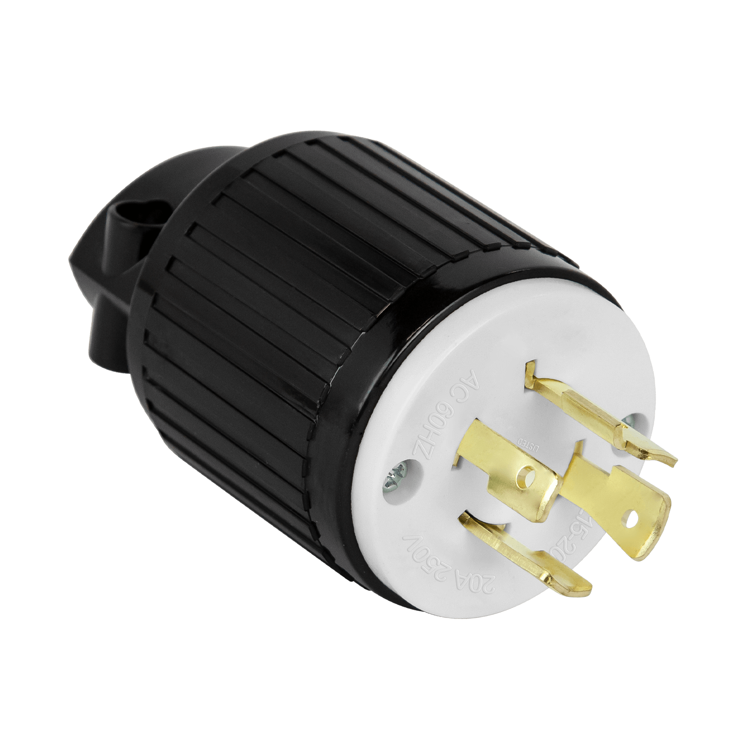 20 Amp Industrial Straight Blade Locking Plug | 125/250VAC | L5-20P | Enerlites 66901