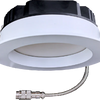 Commercial 6-inch round regress LED fixture with white trimmed finish, frosted diffuser, selectable color temperature, and slim clip-in design — G-98524