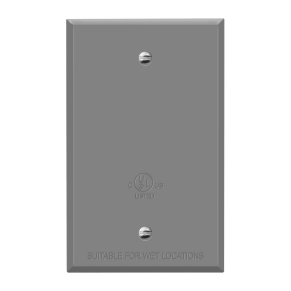 1-Gang Weatherproof Metal Blank Wall Plate | Enerlites 7701-WP