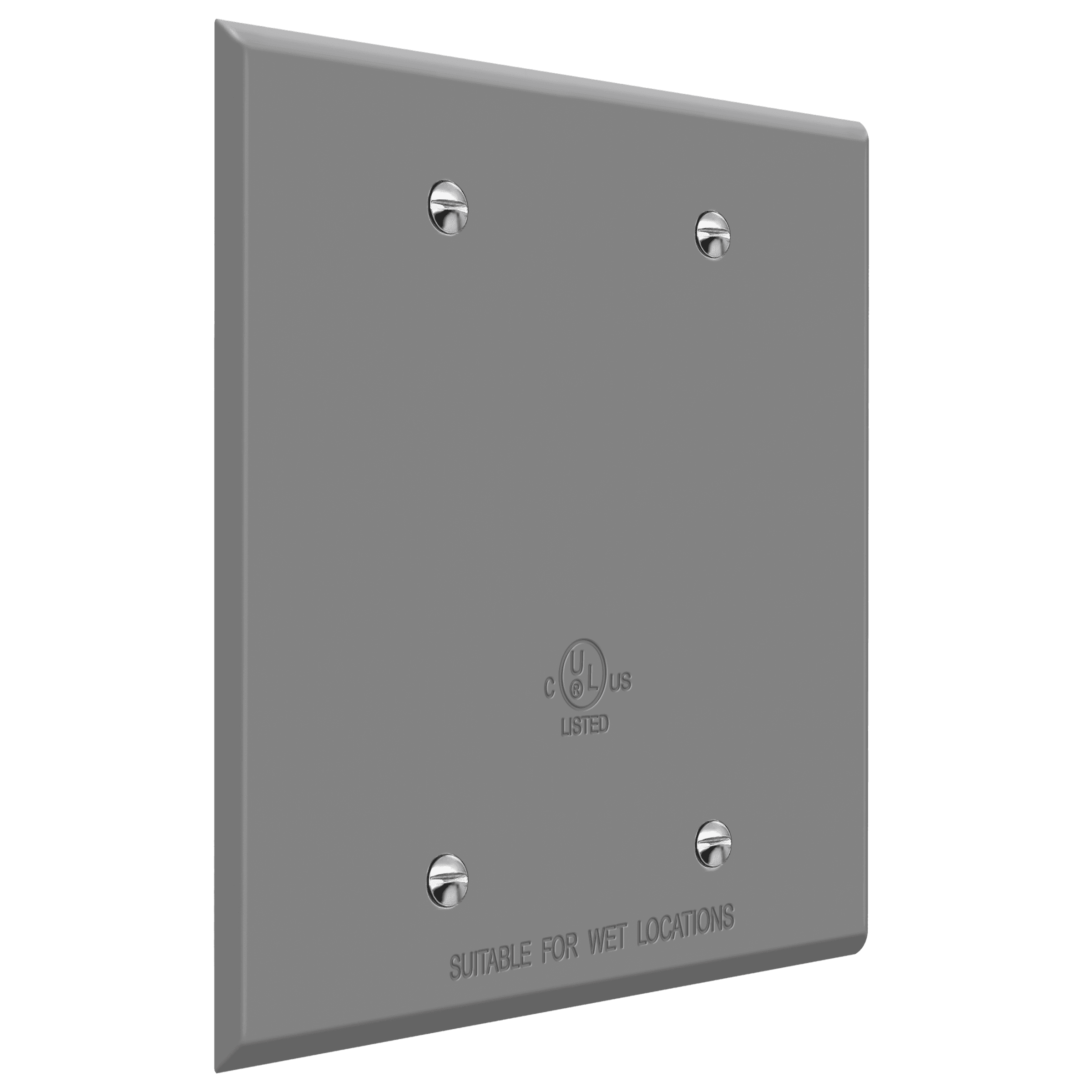 2-Gang Weatherproof Metal Blank Wall Plate | Enerlites 7702-WP