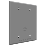 2-Gang Weatherproof Metal Blank Wall Plate | Enerlites 7702-WP