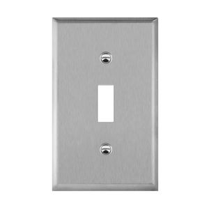 Enerlites 7711 One-Gang Toggle Switch Stainless Steel Wall Plate, Front View - Available at Electrical Marketplace