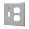 ENERLITES 771121 two-gang stainless steel wall plate for toggle switch and duplex receptacle, corrosion-resistant, impact-resistant, smooth finish, UL listed