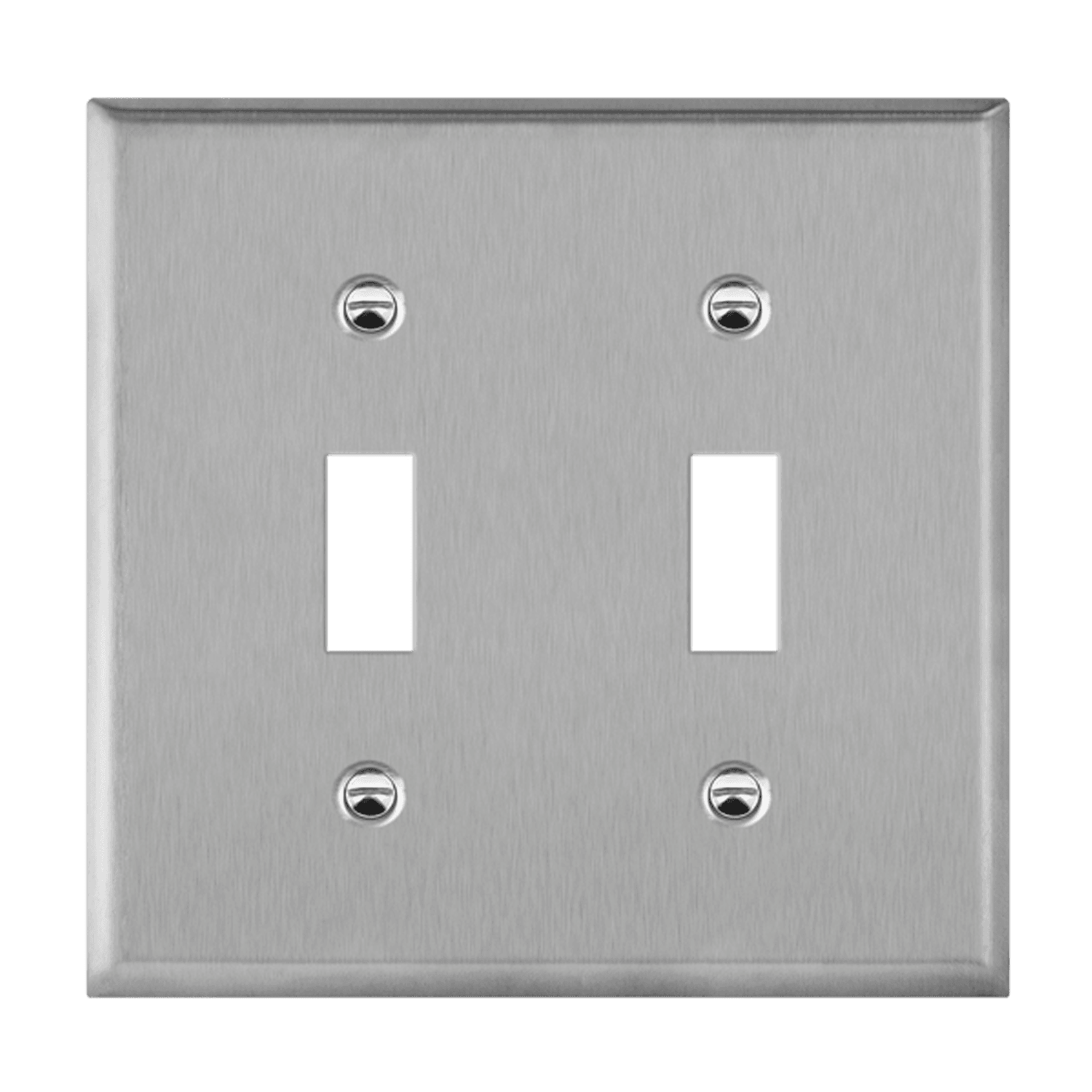 2-Gang Toggle Switch Wall Plate | Mid-Size | Stainless Steel | Enerlites 7712M