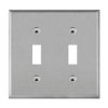 2-Gang Toggle Switch Wall Plate | Mid-Size | Stainless Steel | Enerlites 7712M