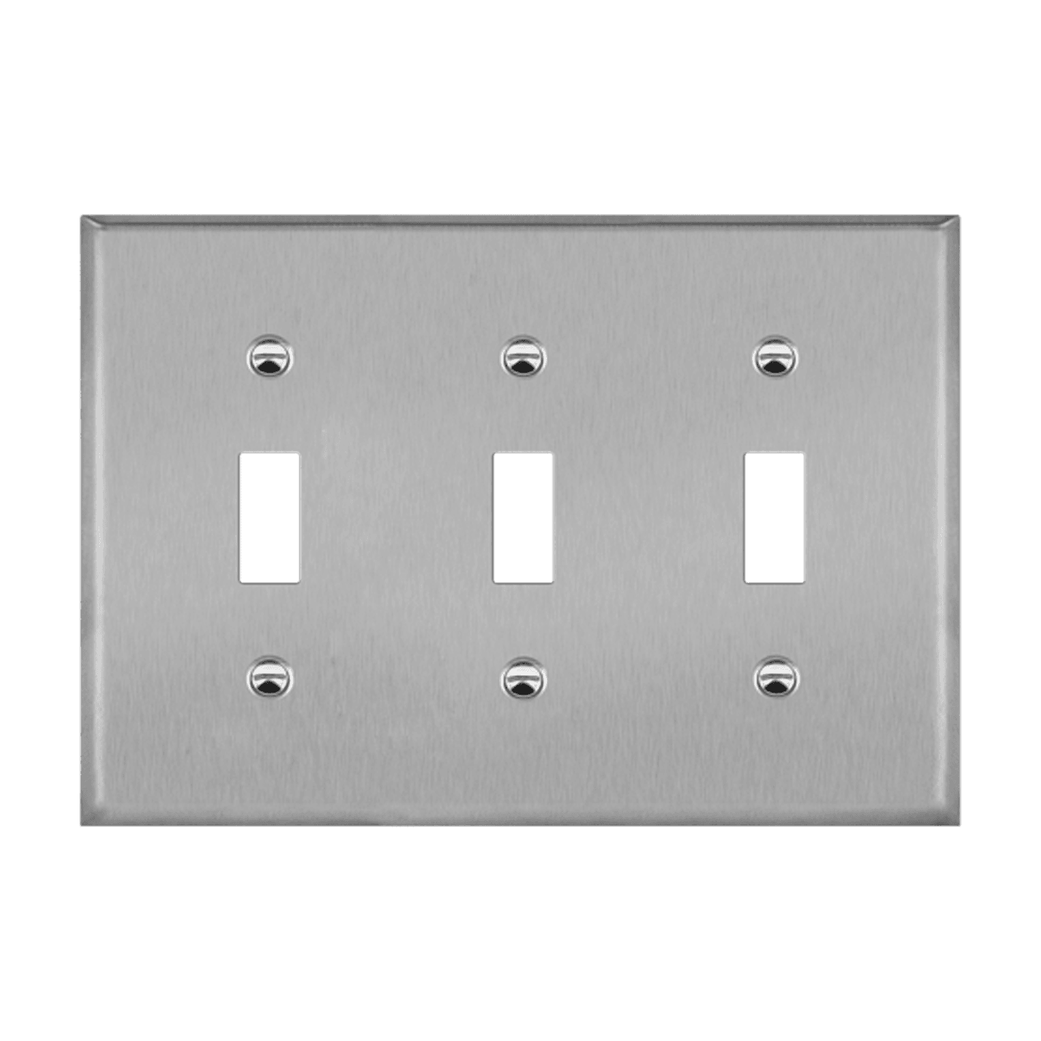 3-Gang Toggle Switch Wall Plate | Mid-Size | Stainless Steel | Enerlites 7713M