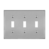 Enerlites 7713M three-gang toggle switch wall plate mid-size stainless steel corrosion resistant durable design
