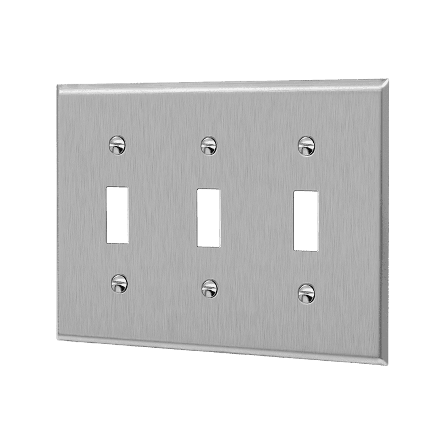 Enerlites 7713M three-gang toggle switch wall plate mid-size stainless steel corrosion resistant durable design