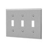 Enerlites 7713M three-gang toggle switch wall plate mid-size stainless steel corrosion resistant durable design