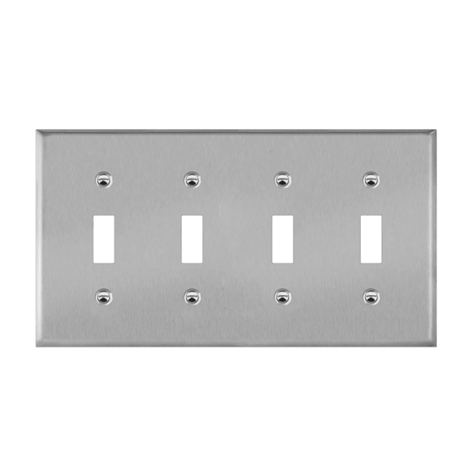 4-Gang Toggle Switch Wall Plate | Mid-Size | Stainless Steel | Enerlites 7714M