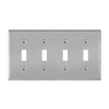 Enerlites 7714M four-gang toggle switch wall plate mid-size stainless steel corrosion resistant durable design