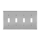 Enerlites 7714M four-gang toggle switch wall plate mid-size stainless steel corrosion resistant durable design