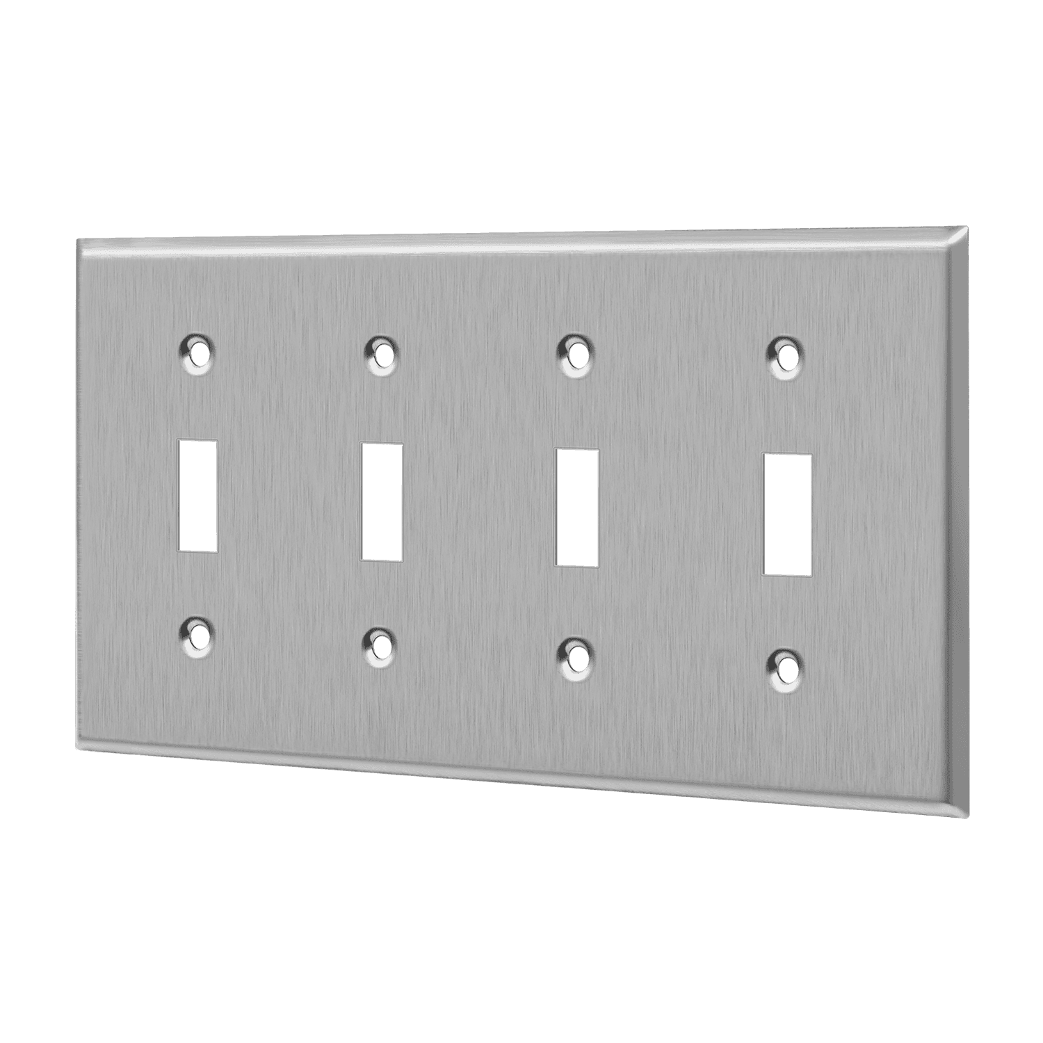 Enerlites 7714M four-gang toggle switch wall plate mid-size stainless steel corrosion resistant durable design
