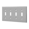 Enerlites 7714M four-gang toggle switch wall plate mid-size stainless steel corrosion resistant durable design