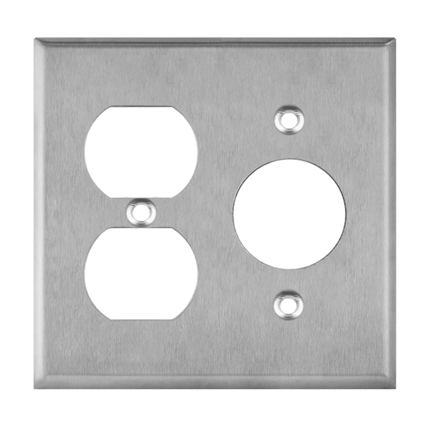 2-Gang Combo Duplex/Single Wall Plate | Stainless Steel | Enerlites 772151