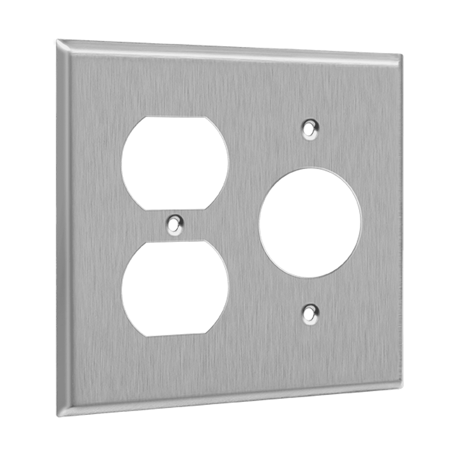 ENERLITES 772151 stainless steel two-gang wall plate for duplex and single receptacle