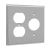 ENERLITES 772151 stainless steel two-gang wall plate for duplex and single receptacle
