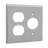 ENERLITES 772151 stainless steel two-gang wall plate for duplex and single receptacle