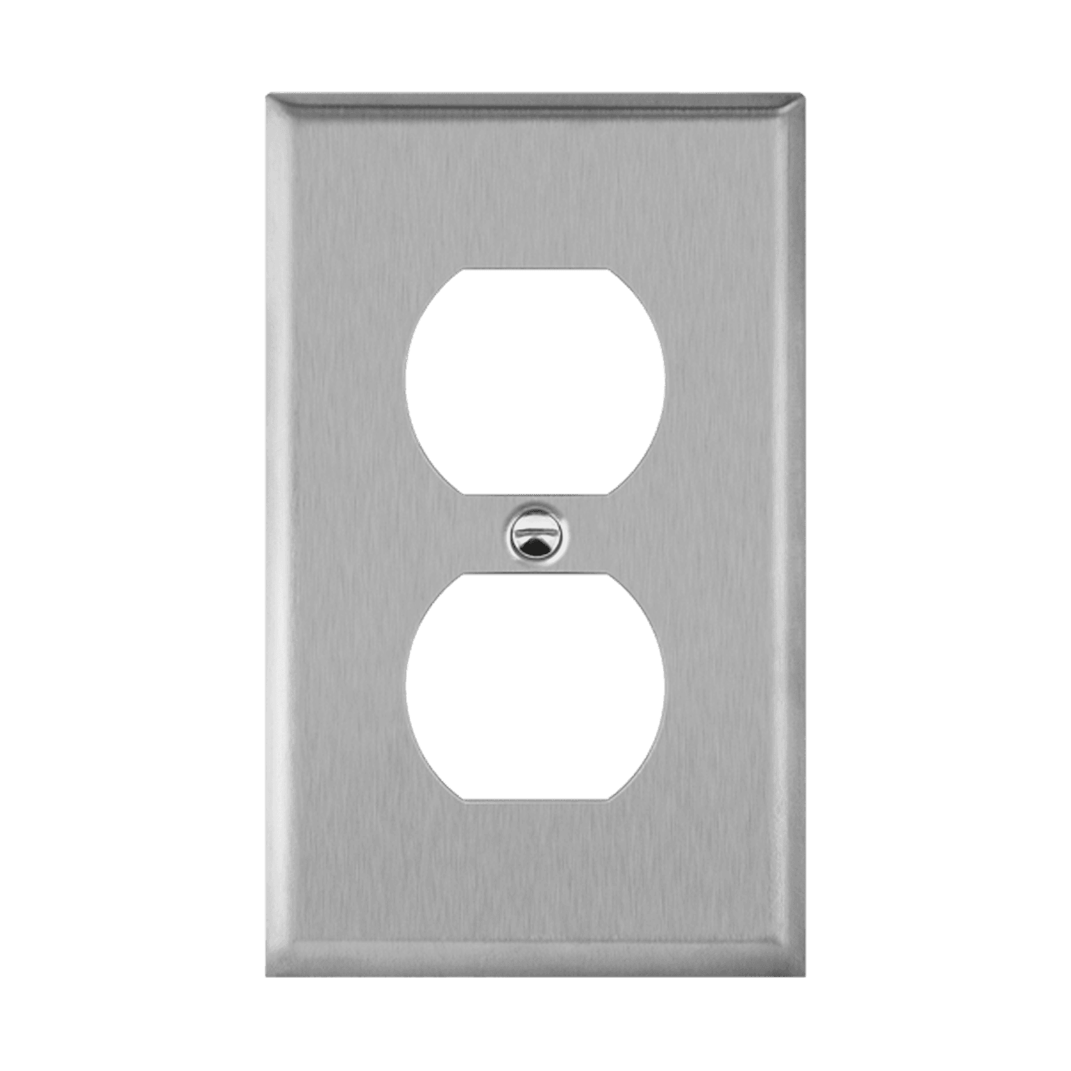 1-Gang Duplex Wall Plate | Mid-Size | Stainless Steel | Enerlites 7721M