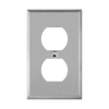 Enerlites 7721M mid-size duplex receptacle wall plate made of 430 stainless steel durable corrosion resistant design